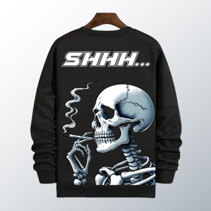 Silent Smoke Skull  Black Sweet Shirts