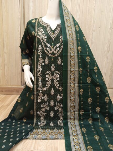 Lawn 3pc Suit Unstich