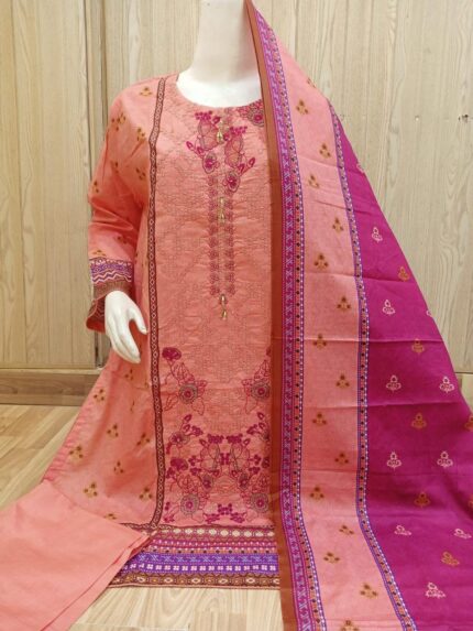 Lawn 3pc Suit Unstich