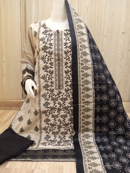 Lawn 3pc Suit Unstich